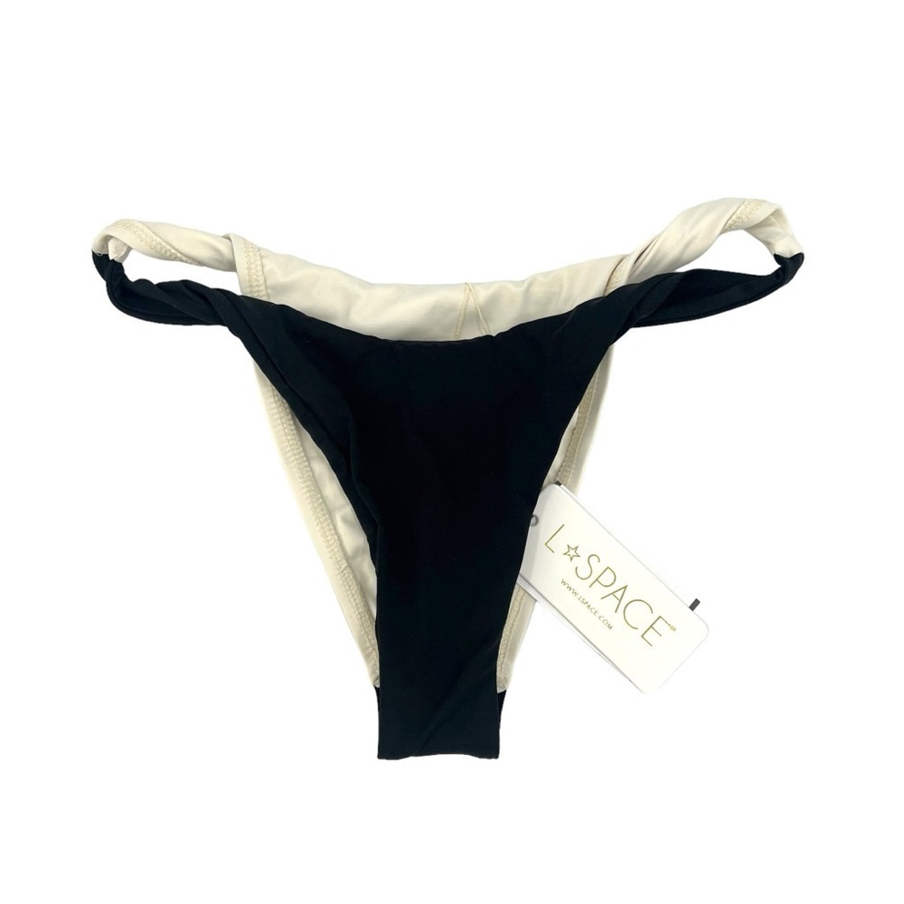 L Space Lovegood Bikini Bottom Classic in Black Cream Size S NEW